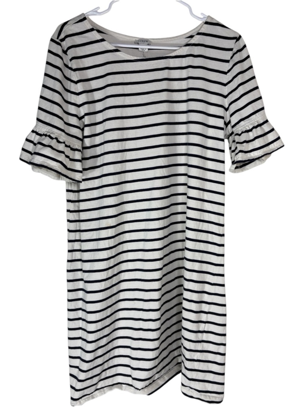 J.Crew Striped Ruffle Sleeve Dress XL